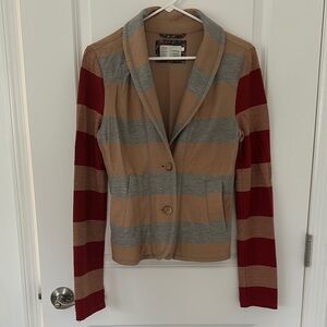 Anthropologie Striped Blazer - Red and Beige